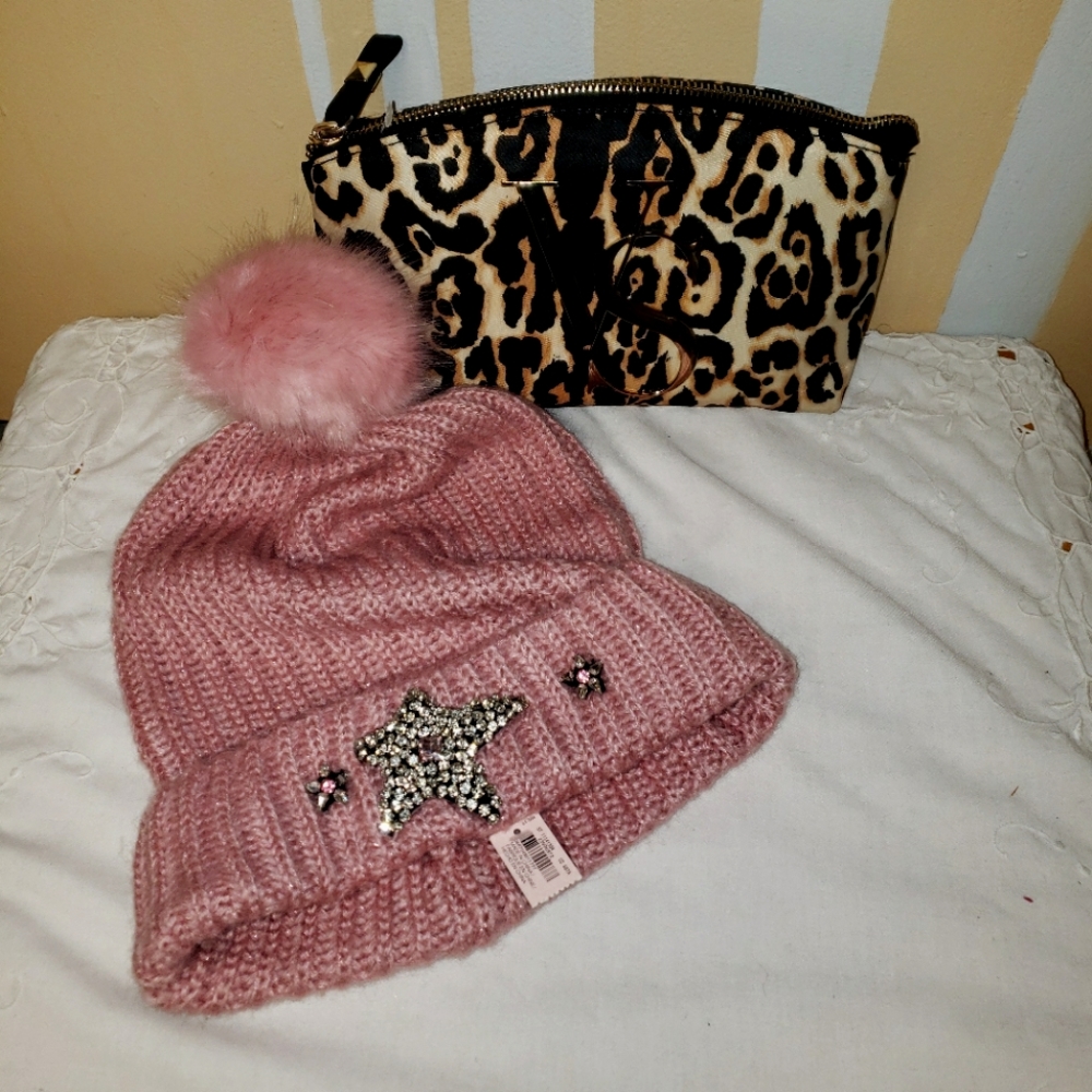 Victoria secrets hat & makeup bag